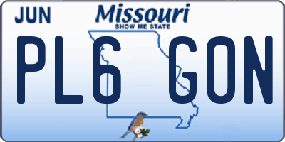 MO license plate PL6G0N