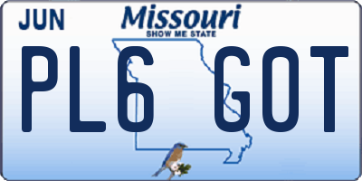 MO license plate PL6G0T