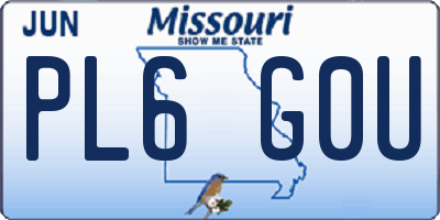 MO license plate PL6G0U