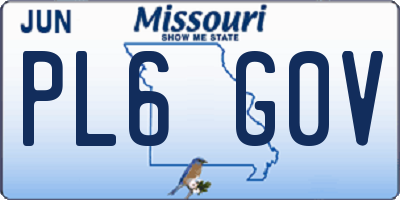MO license plate PL6G0V