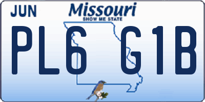 MO license plate PL6G1B