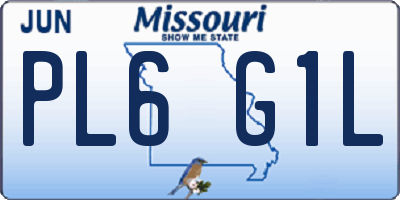 MO license plate PL6G1L