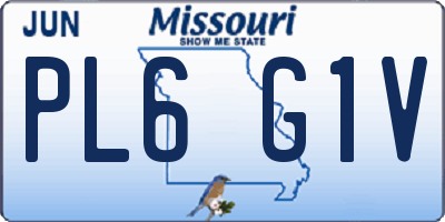 MO license plate PL6G1V