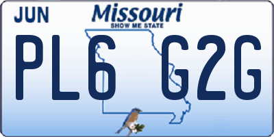 MO license plate PL6G2G