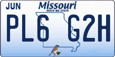 MO license plate PL6G2H