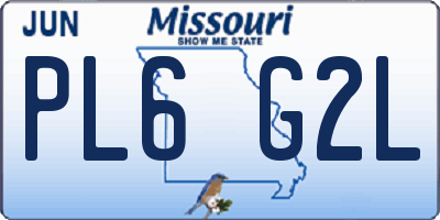 MO license plate PL6G2L