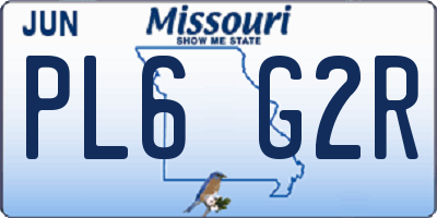 MO license plate PL6G2R