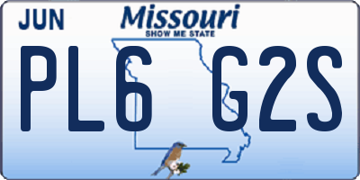 MO license plate PL6G2S