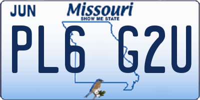 MO license plate PL6G2U