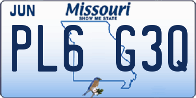 MO license plate PL6G3Q