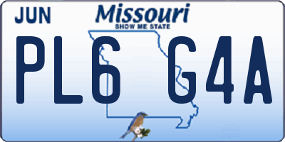 MO license plate PL6G4A