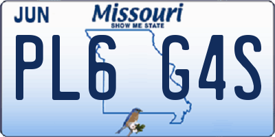 MO license plate PL6G4S