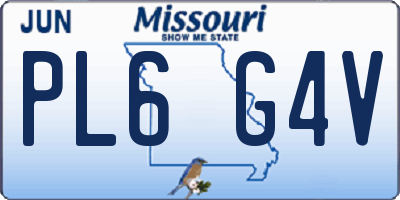 MO license plate PL6G4V
