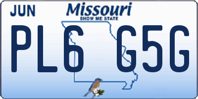 MO license plate PL6G5G