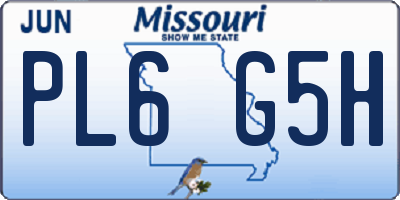 MO license plate PL6G5H