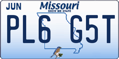 MO license plate PL6G5T