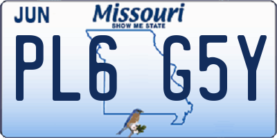 MO license plate PL6G5Y