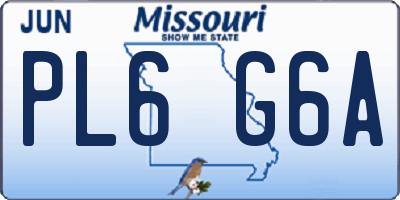 MO license plate PL6G6A