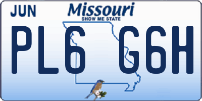 MO license plate PL6G6H