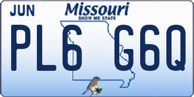 MO license plate PL6G6Q