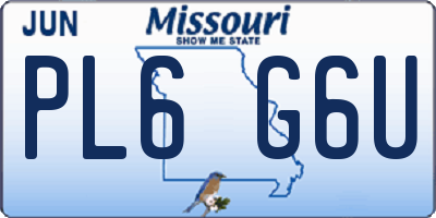 MO license plate PL6G6U