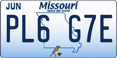 MO license plate PL6G7E