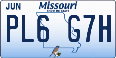 MO license plate PL6G7H