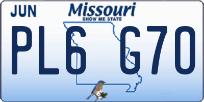 MO license plate PL6G7O