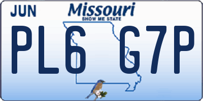 MO license plate PL6G7P