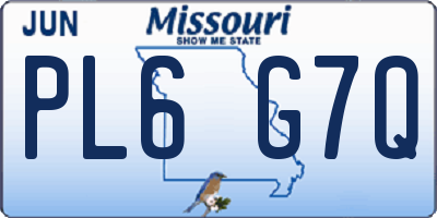MO license plate PL6G7Q