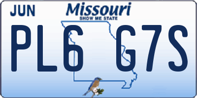 MO license plate PL6G7S