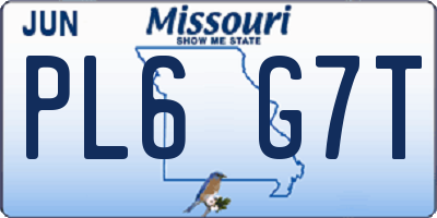 MO license plate PL6G7T
