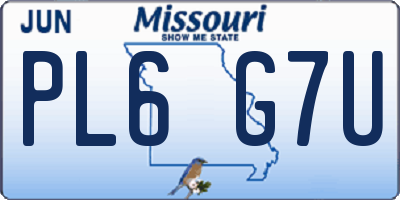 MO license plate PL6G7U