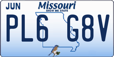 MO license plate PL6G8V