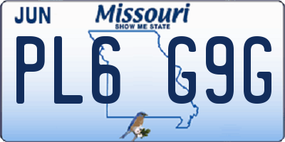 MO license plate PL6G9G