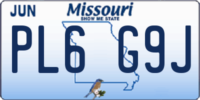 MO license plate PL6G9J