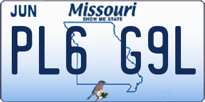 MO license plate PL6G9L