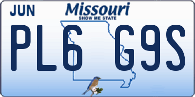 MO license plate PL6G9S