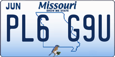 MO license plate PL6G9U