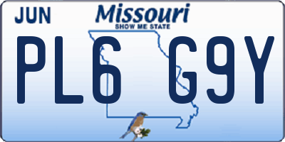 MO license plate PL6G9Y