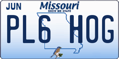 MO license plate PL6H0G
