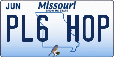 MO license plate PL6H0P