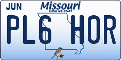 MO license plate PL6H0R