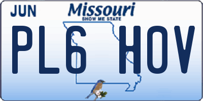 MO license plate PL6H0V