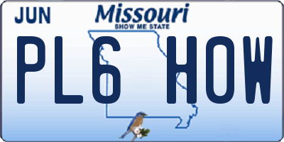 MO license plate PL6H0W