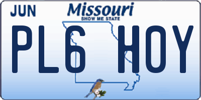 MO license plate PL6H0Y