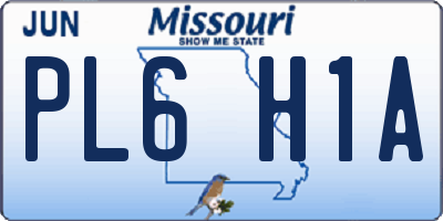 MO license plate PL6H1A