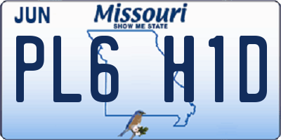 MO license plate PL6H1D