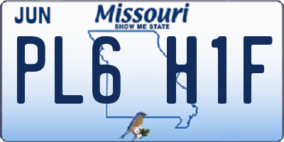 MO license plate PL6H1F