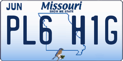 MO license plate PL6H1G